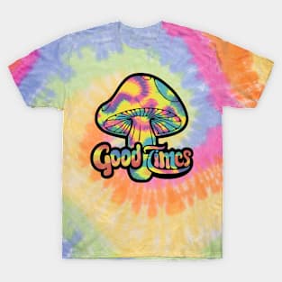 "Glowing Tie-Dye Magic Mushroom"- Retro Cute Hipster Shrooms T-Shirt